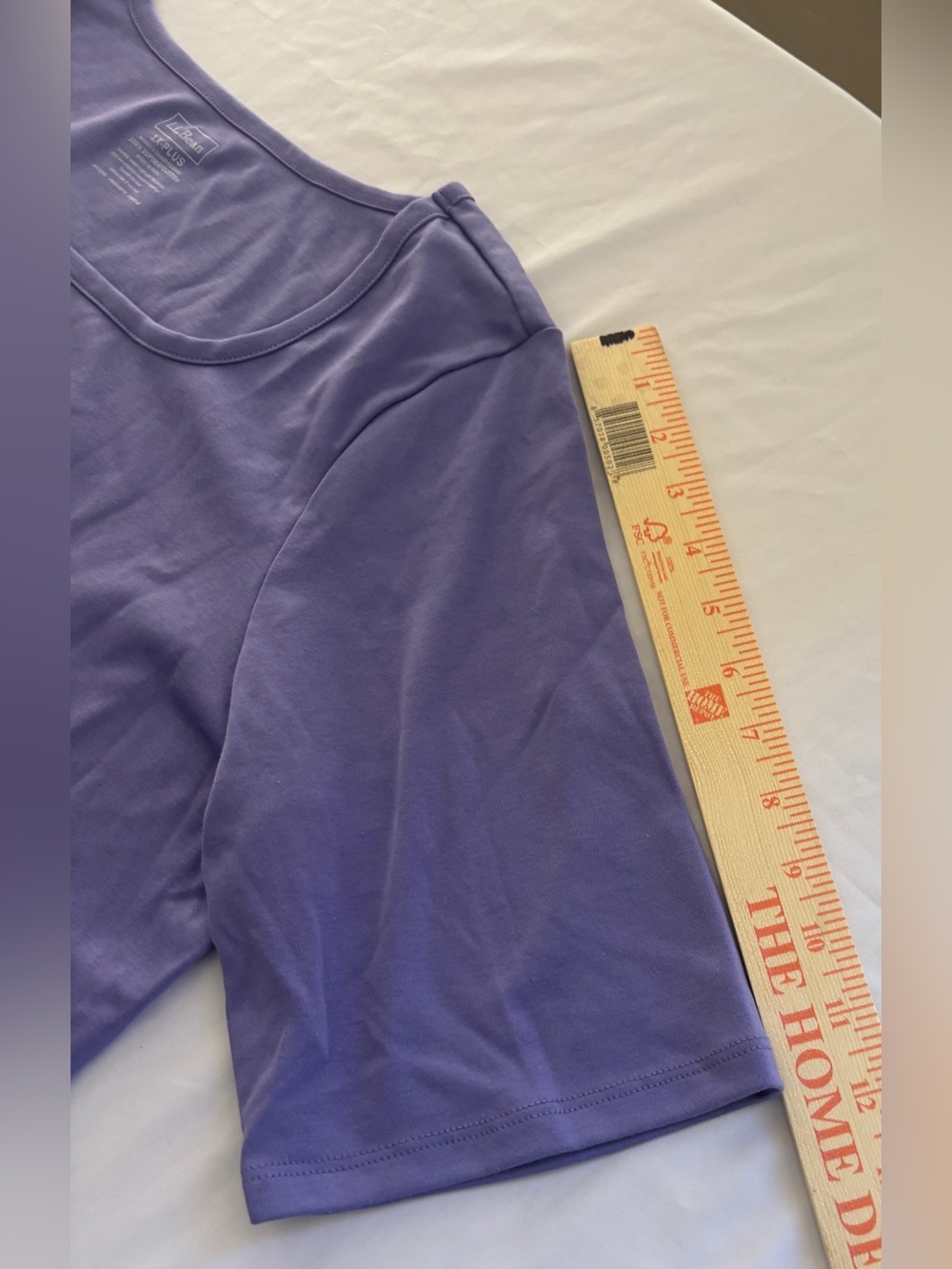 LL Bean Purple 100% Cotton Square Neck Top Women’s 1X New with Tags - Picture 11 of 13